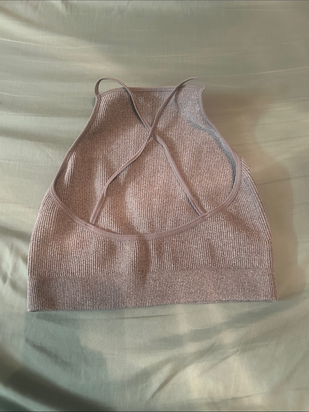 Women’s Knit Cross-Back Bralette - Light Gray